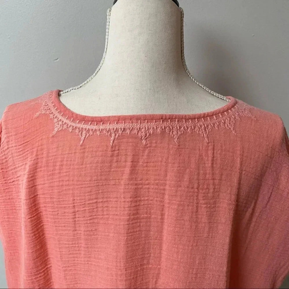 Roller Rabbit Lalla Embroidered Tassel Hem Pink Cotton Top XS Boho Summer - Picture 10 of 15